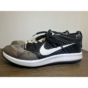 NIKE FLYKNIT RACER G GOLF Shoes BLACK-WHITE SZ 9.5 909756-001 Men’s